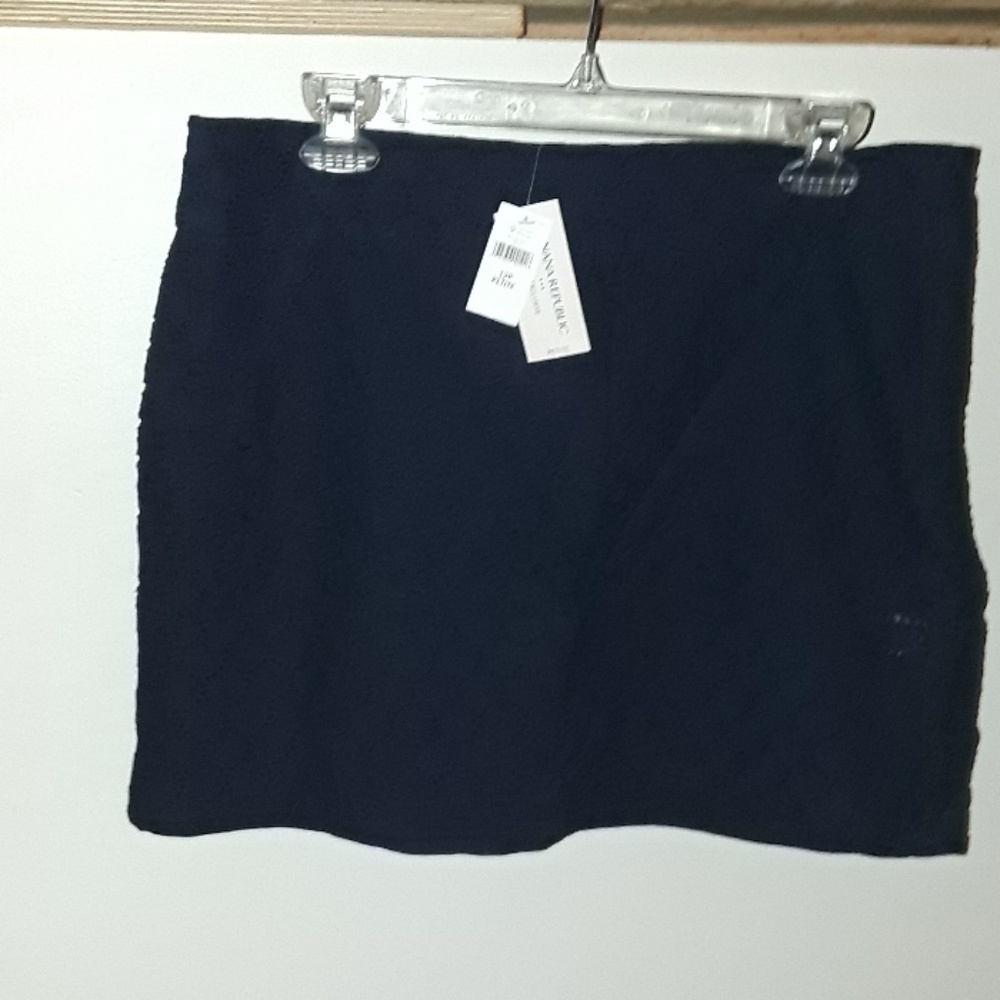 Banana Republic Dark Blue Lace Mini Skirt